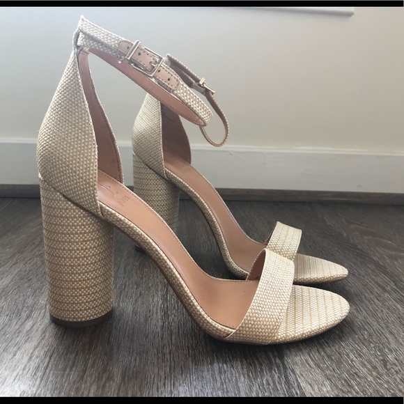 raffia block heels